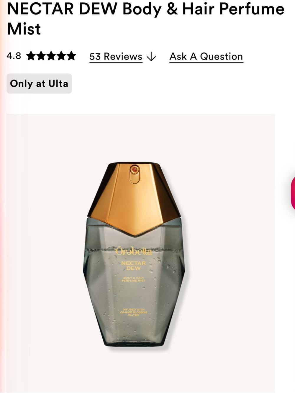 Orabella NECTAR DEW Body & Hair Perfume Mist - new